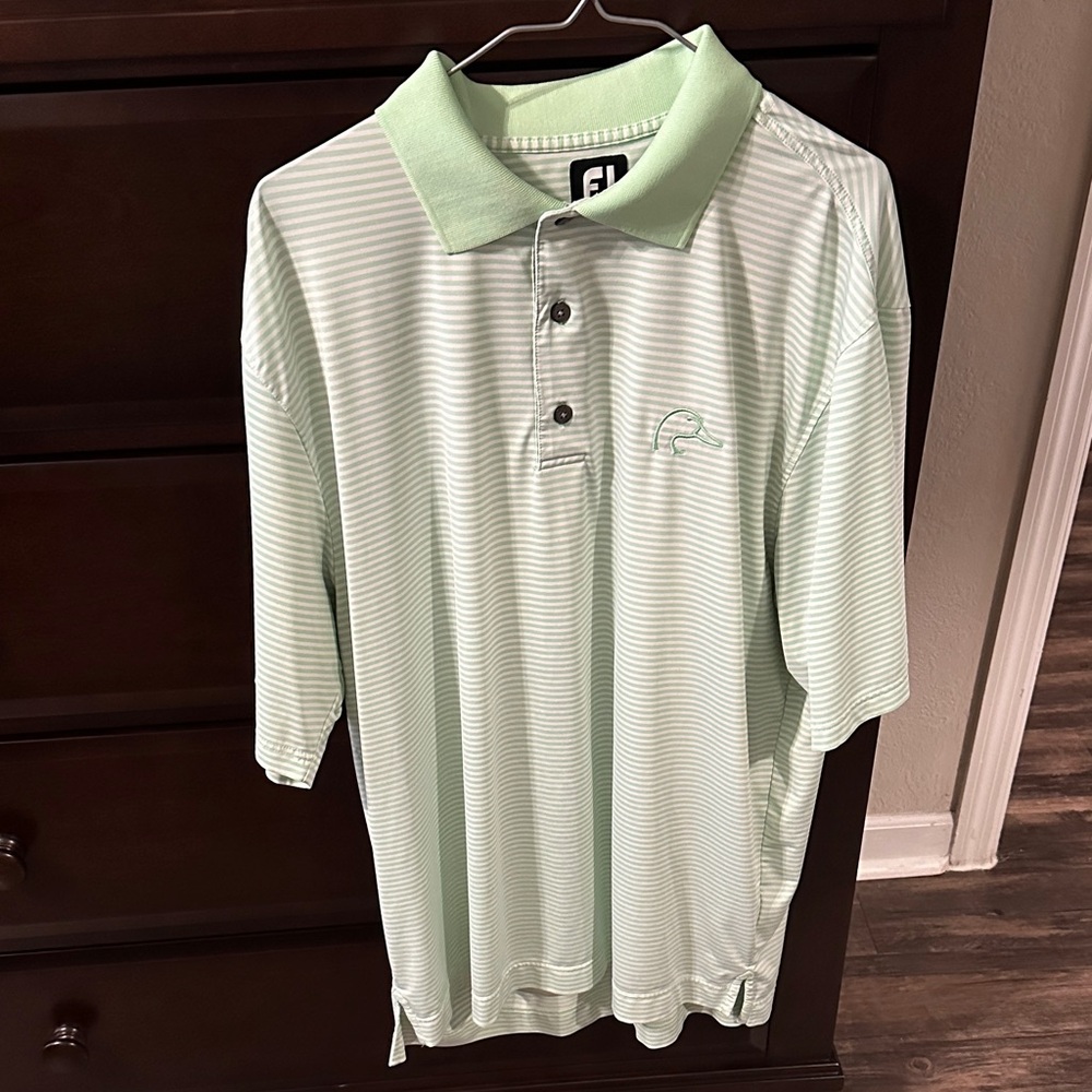 FootJoy Light Green Striped Polo